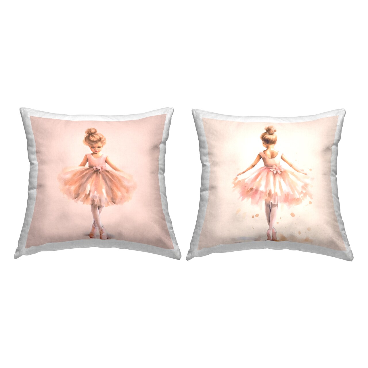 Dancing Star Ballerinas 2 PC Decorative Printed Throw Pillow Set Design by Andrea Haase, 18 x 7 x 18